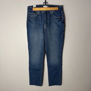 NWOT Good American Good Classic Raw Hem High Waist Slim Jeans sz 12 Fits Like 10